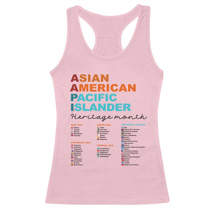 AAPI Heritage Month Racerback Tank Top Asian American and Pacific Islander Countries Pride TS02 Light Pink Print Your Wear