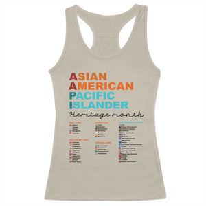 AAPI Heritage Month Racerback Tank Top Asian American and Pacific Islander Countries Pride TS02 Sand Print Your Wear