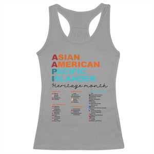 AAPI Heritage Month Racerback Tank Top Asian American and Pacific Islander Countries Pride TS02 Sport Gray Print Your Wear