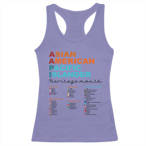 AAPI Heritage Month Racerback Tank Top Asian American and Pacific Islander Countries Pride TS02 Violet Print Your Wear