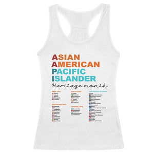 AAPI Heritage Month Racerback Tank Top Asian American and Pacific Islander Countries Pride TS02 White Print Your Wear