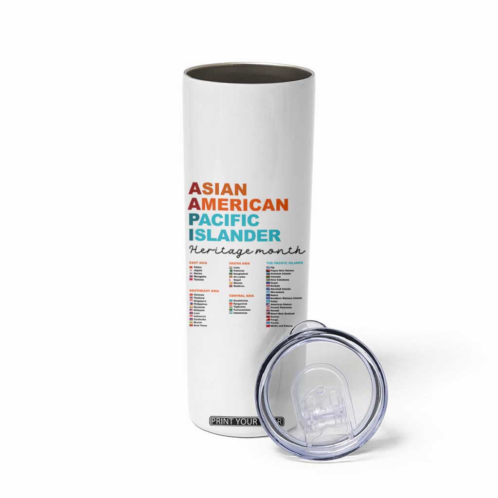 AAPI Heritage Month Skinny Tumbler Asian American and Pacific Islander Countries Pride TS02 Print Your Wear