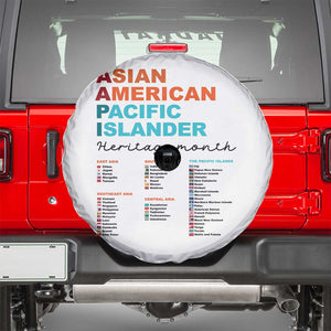 AAPI Heritage Month Spare Tire Cover Asian American and Pacific Islander Countries Pride TS02 White Print Your Wear