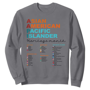 AAPI Heritage Month Sweatshirt Asian American and Pacific Islander Countries Pride TS02 Charcoal Print Your Wear