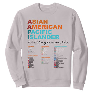 AAPI Heritage Month Sweatshirt Asian American and Pacific Islander Countries Pride TS02 Ice Gray Print Your Wear