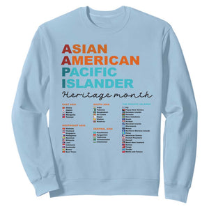 AAPI Heritage Month Sweatshirt Asian American and Pacific Islander Countries Pride TS02 Light Blue Print Your Wear