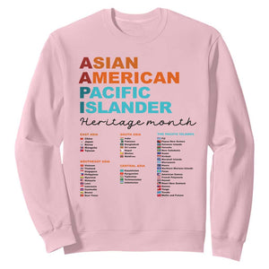 AAPI Heritage Month Sweatshirt Asian American and Pacific Islander Countries Pride TS02 Light Pink Print Your Wear