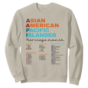 AAPI Heritage Month Sweatshirt Asian American and Pacific Islander Countries Pride TS02 Sand Print Your Wear