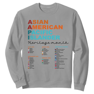 AAPI Heritage Month Sweatshirt Asian American and Pacific Islander Countries Pride TS02 Sport Gray Print Your Wear