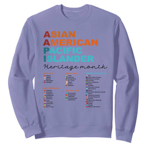 AAPI Heritage Month Sweatshirt Asian American and Pacific Islander Countries Pride TS02 Violet Print Your Wear