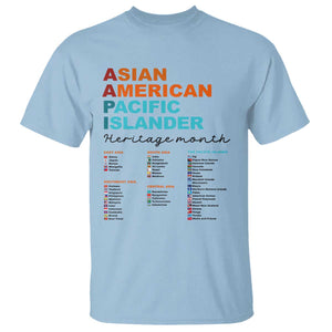 AAPI Heritage Month T Shirt Asian American and Pacific Islander Countries Pride TS02 Light Blue Print Your Wear