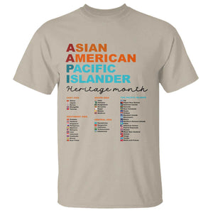 AAPI Heritage Month T Shirt Asian American and Pacific Islander Countries Pride TS02 Sand Print Your Wear