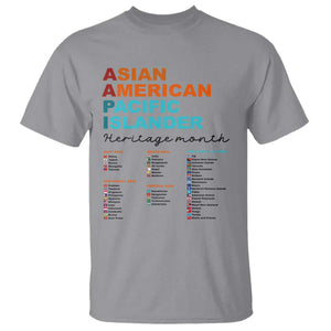AAPI Heritage Month T Shirt Asian American and Pacific Islander Countries Pride TS02 Sport Gray Print Your Wear