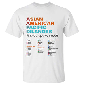 AAPI Heritage Month T Shirt Asian American and Pacific Islander Countries Pride TS02 White Print Your Wear