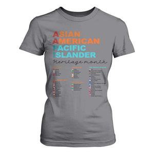 AAPI Heritage Month T Shirt For Women Asian American and Pacific Islander Countries Pride TS02 Charcoal Print Your Wear