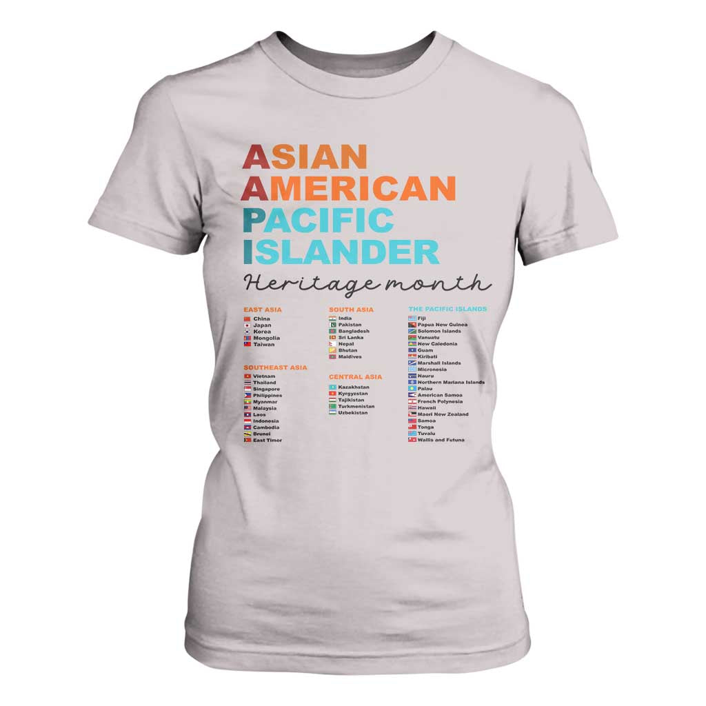 AAPI Heritage Month T Shirt For Women Asian American and Pacific Islander Countries Pride TS02 Ice Gray Print Your Wear