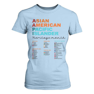 AAPI Heritage Month T Shirt For Women Asian American and Pacific Islander Countries Pride TS02 Light Blue Print Your Wear