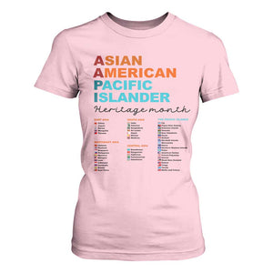 AAPI Heritage Month T Shirt For Women Asian American and Pacific Islander Countries Pride TS02 Light Pink Print Your Wear
