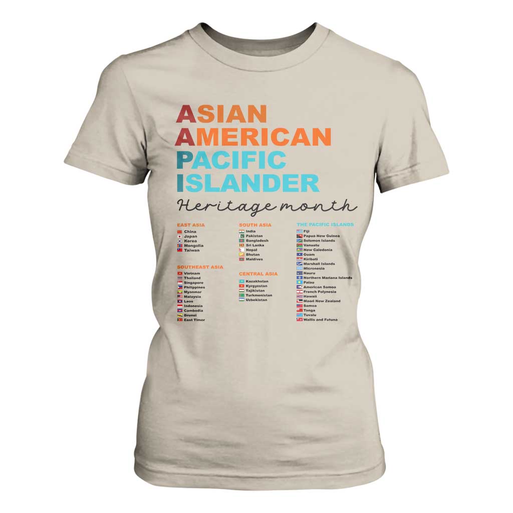 AAPI Heritage Month T Shirt For Women Asian American and Pacific Islander Countries Pride TS02 Sand Print Your Wear