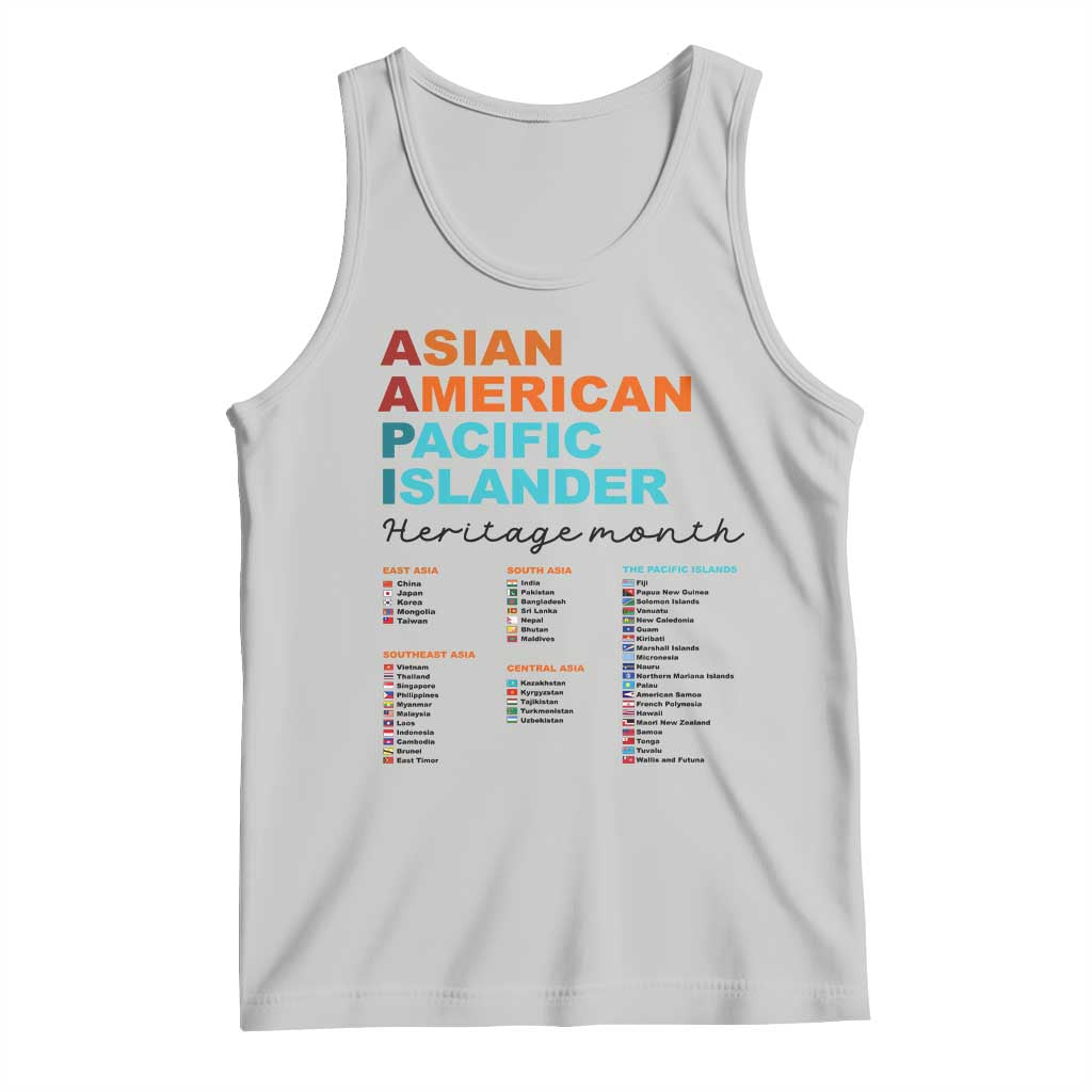 AAPI Heritage Month Tank Top Asian American and Pacific Islander Countries Pride TS02 Ash Print Your Wear