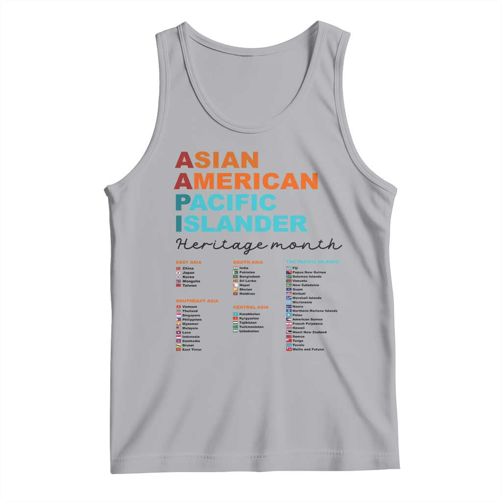 AAPI Heritage Month Tank Top Asian American and Pacific Islander Countries Pride TS02 Athletic Heather Print Your Wear