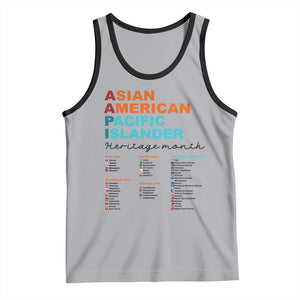 AAPI Heritage Month Tank Top Asian American and Pacific Islander Countries Pride TS02 Athletic Heather Black Print Your Wear