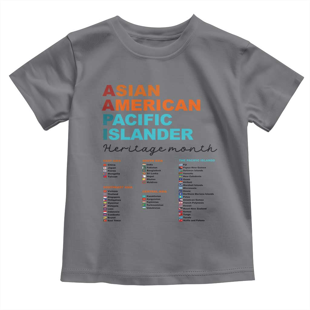 AAPI Heritage Month Toddler T Shirt Asian American and Pacific Islander Countries Pride TS02 Charcoal Print Your Wear