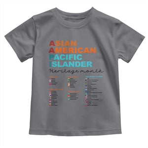 AAPI Heritage Month Toddler T Shirt Asian American and Pacific Islander Countries Pride TS02 Charcoal Print Your Wear