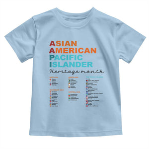 AAPI Heritage Month Toddler T Shirt Asian American and Pacific Islander Countries Pride TS02 Light Blue Print Your Wear