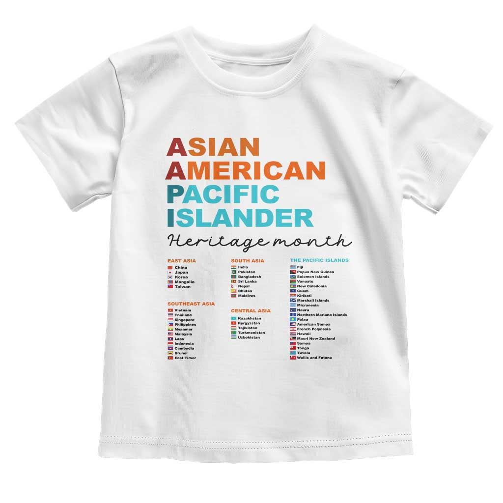 AAPI Heritage Month Toddler T Shirt Asian American and Pacific Islander Countries Pride TS02 White Print Your Wear