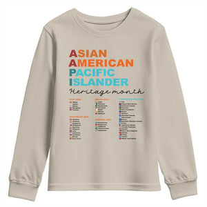 AAPI Heritage Month Youth Sweatshirt Asian American and Pacific Islander Countries Pride TS02 Sand Print Your Wear