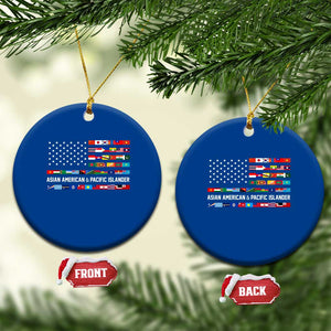 AAPI Heritage Month Ceramic Ornament Asian American and Pacific Islander USA Flag TS02 1pc Blue Print Your Wear