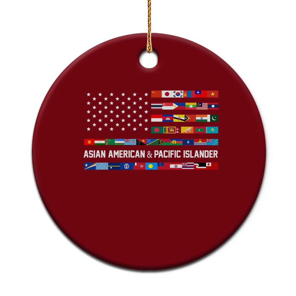 AAPI Heritage Month Ceramic Ornament Asian American and Pacific Islander USA Flag TS02 1pc Red Print Your Wear