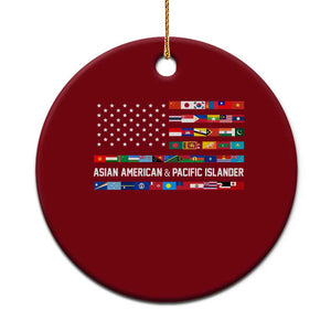 AAPI Heritage Month Ceramic Ornament Asian American and Pacific Islander USA Flag TS02 1pc Red Print Your Wear