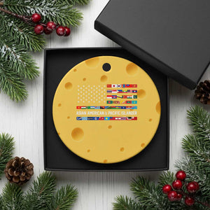 AAPI Heritage Month Ceramic Ornament Asian American and Pacific Islander USA Flag TS02 1pc Yellow Cheese Print Your Wear