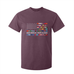 AAPI Heritage Month T Shirt For Kid Asian American and Pacific Islander USA Flag TS02 Maroon Print Your Wear