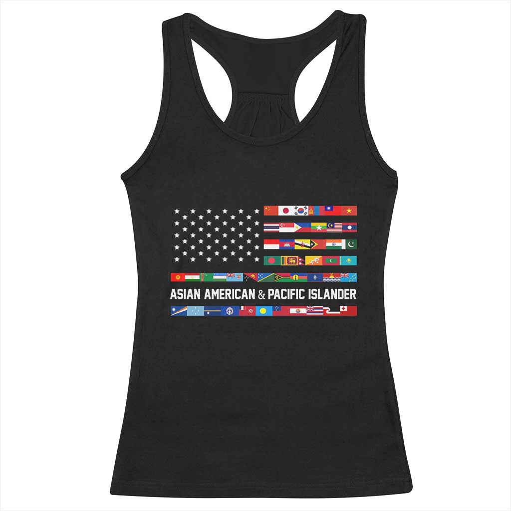 AAPI Heritage Month Racerback Tank Top Asian American and Pacific Islander USA Flag TS02 Black Print Your Wear