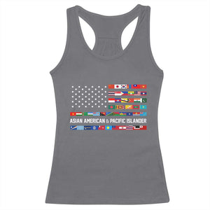 AAPI Heritage Month Racerback Tank Top Asian American and Pacific Islander USA Flag TS02 Charcoal Print Your Wear