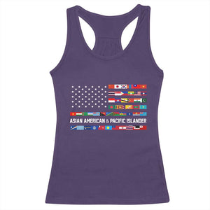 AAPI Heritage Month Racerback Tank Top Asian American and Pacific Islander USA Flag TS02 Purple Print Your Wear