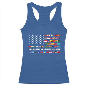 AAPI Heritage Month Racerback Tank Top Asian American and Pacific Islander USA Flag TS02 Royal Blue Print Your Wear