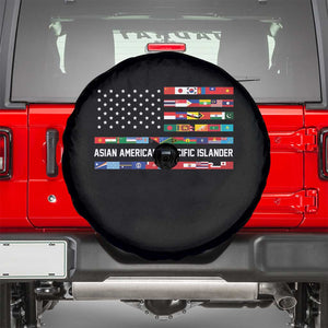 AAPI Heritage Month Spare Tire Cover Asian American and Pacific Islander USA Flag TS02 Black Print Your Wear
