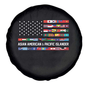 AAPI Heritage Month Spare Tire Cover Asian American and Pacific Islander USA Flag TS02 Print Your Wear