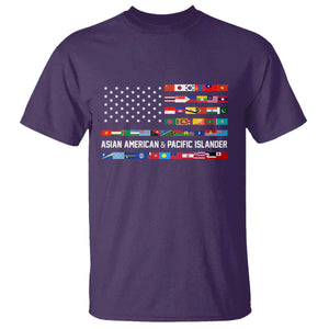AAPI Heritage Month T Shirt Asian American and Pacific Islander USA Flag TS02 Purple Print Your Wear