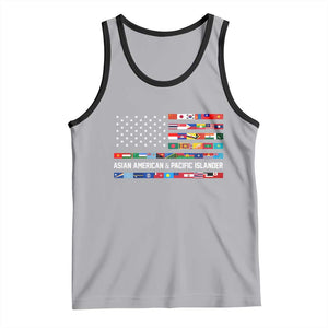 AAPI Heritage Month Tank Top Asian American and Pacific Islander USA Flag TS02 Athletic Heather Black Print Your Wear