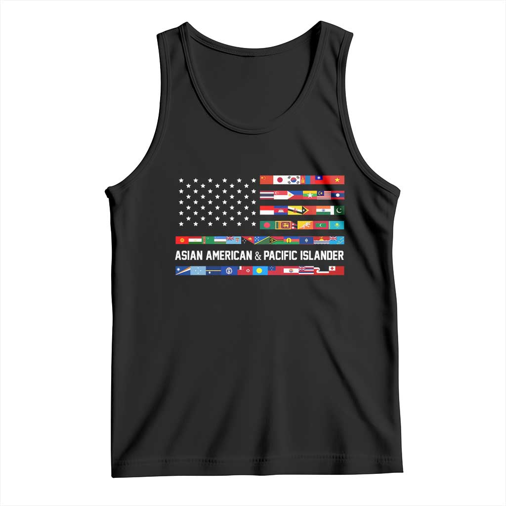 AAPI Heritage Month Tank Top Asian American and Pacific Islander USA Flag TS02 Black Print Your Wear