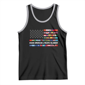 AAPI Heritage Month Tank Top Asian American and Pacific Islander USA Flag TS02 Black Athletic Heather Print Your Wear