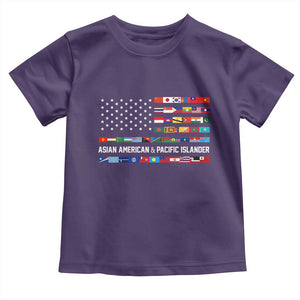 AAPI Heritage Month Toddler T Shirt Asian American and Pacific Islander USA Flag TS02 Purple Print Your Wear