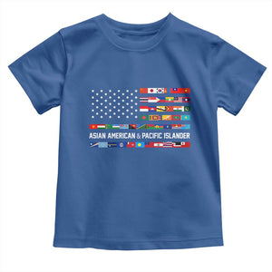 AAPI Heritage Month Toddler T Shirt Asian American and Pacific Islander USA Flag TS02 Royal Blue Print Your Wear