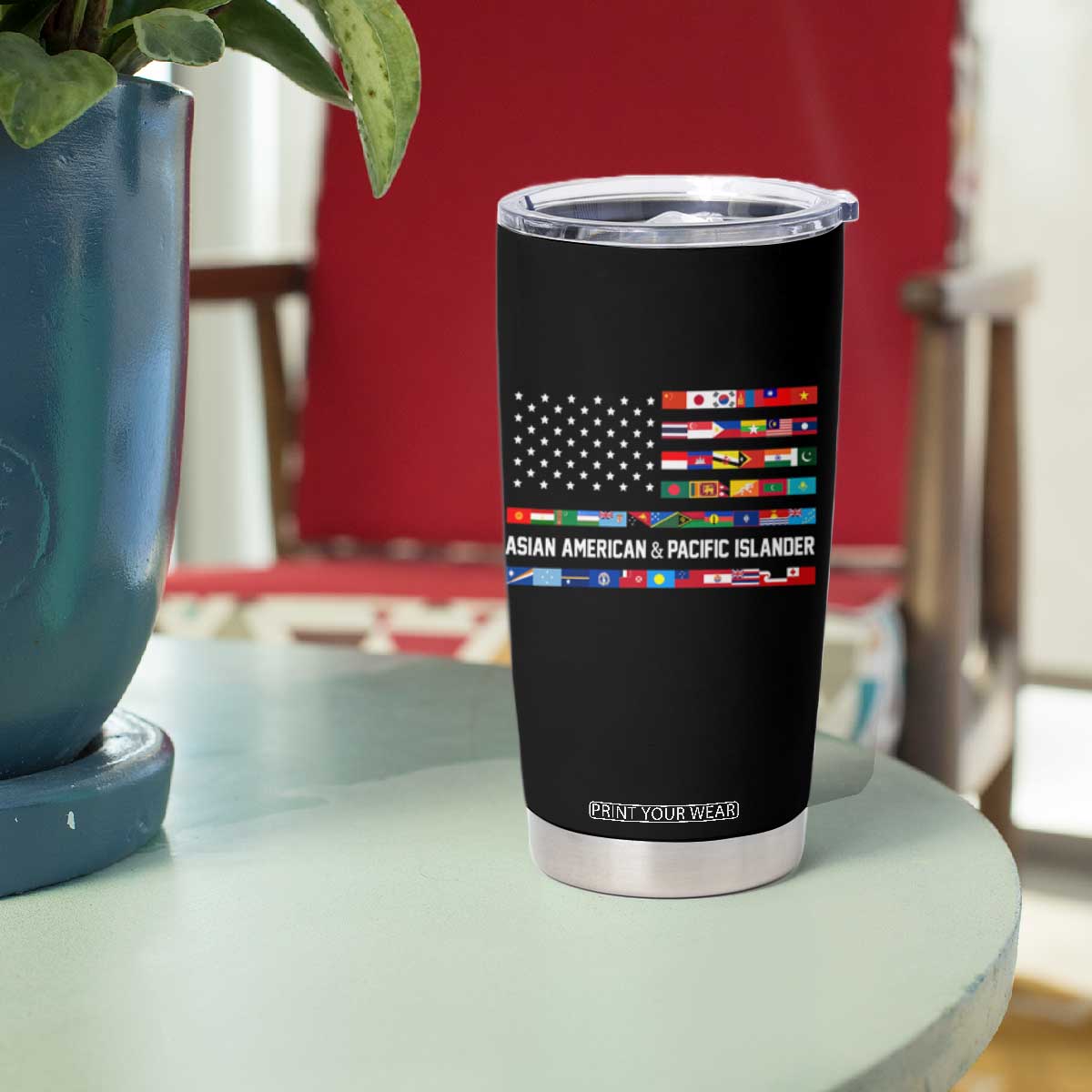 AAPI Heritage Month Tumbler Cup Asian American and Pacific Islander USA Flag TS02 Print Your Wear