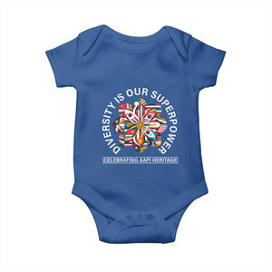 AAPI Heritage Month Baby Onesie Diversity Is Our Superpower Asian American and Pacific Islander TS02 Royal Blue Print Your Wear